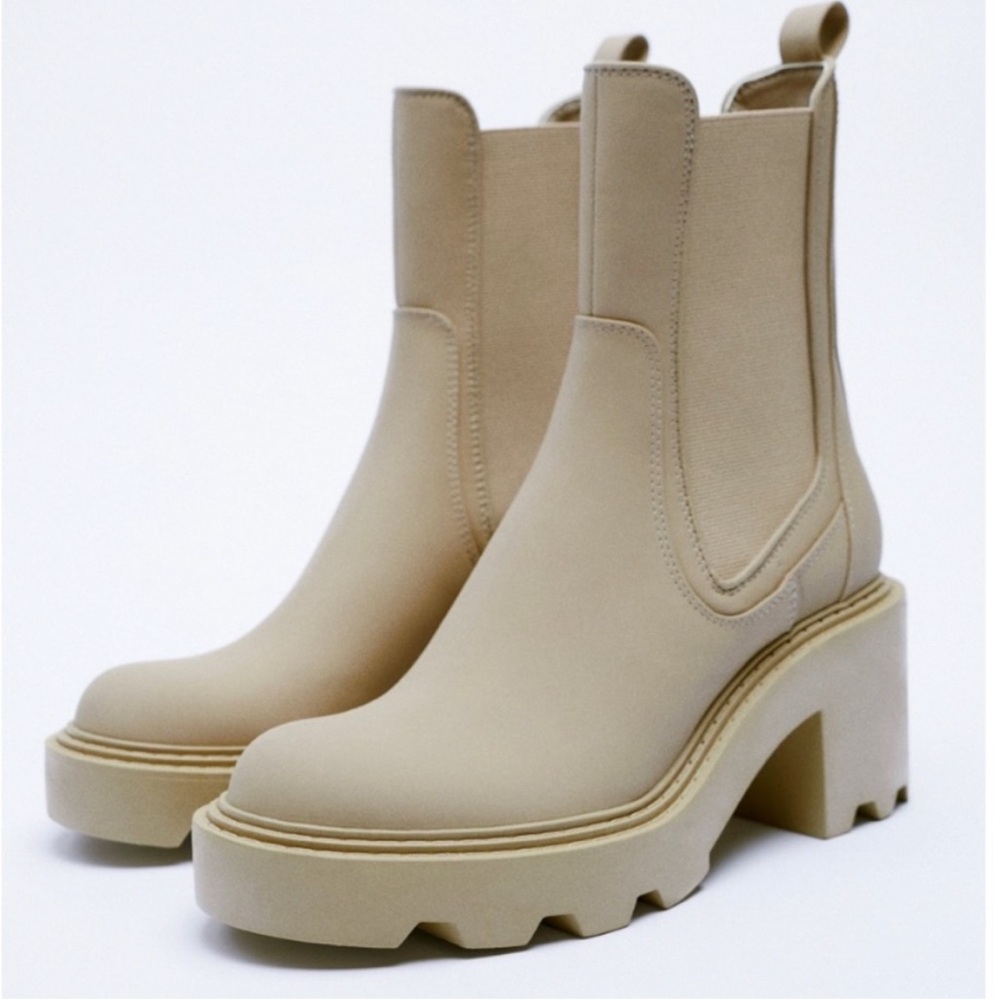 Zara Rubberized Heel Boot